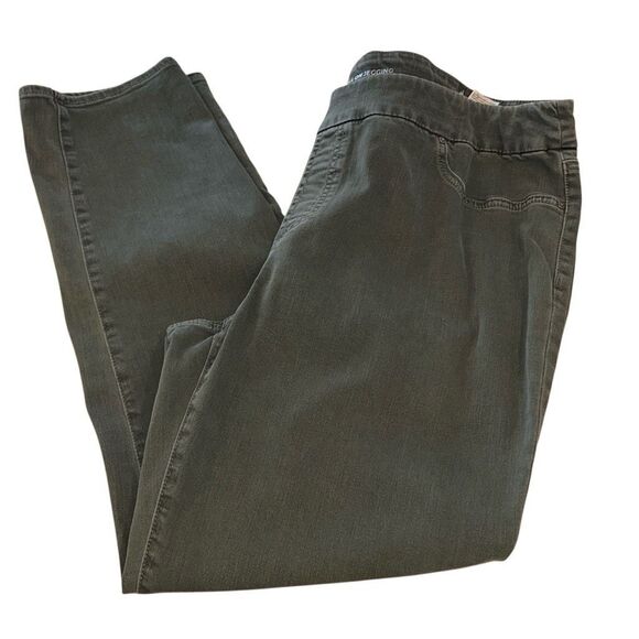 Chico's Womens Denim Pull On Ankle Stretch Skinny Jeggings Army Olive Green Size - Picture 5 of 10